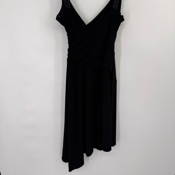 Laundry Shelli Segal Black Sleeveless Dress Sequin Straps size 10 new - Picture 10 of 15